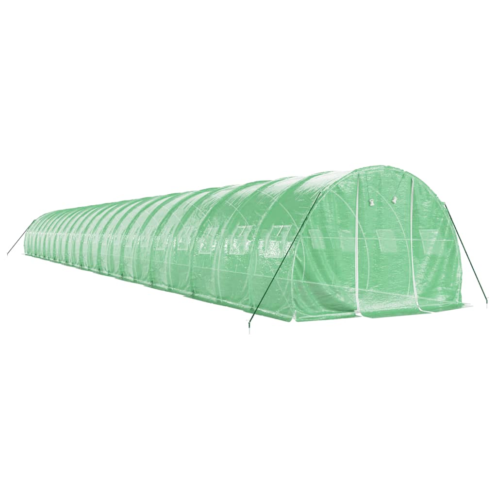 vidaXL Seră cu cadru din oțel, verde, 66 m², 22x3x2 m