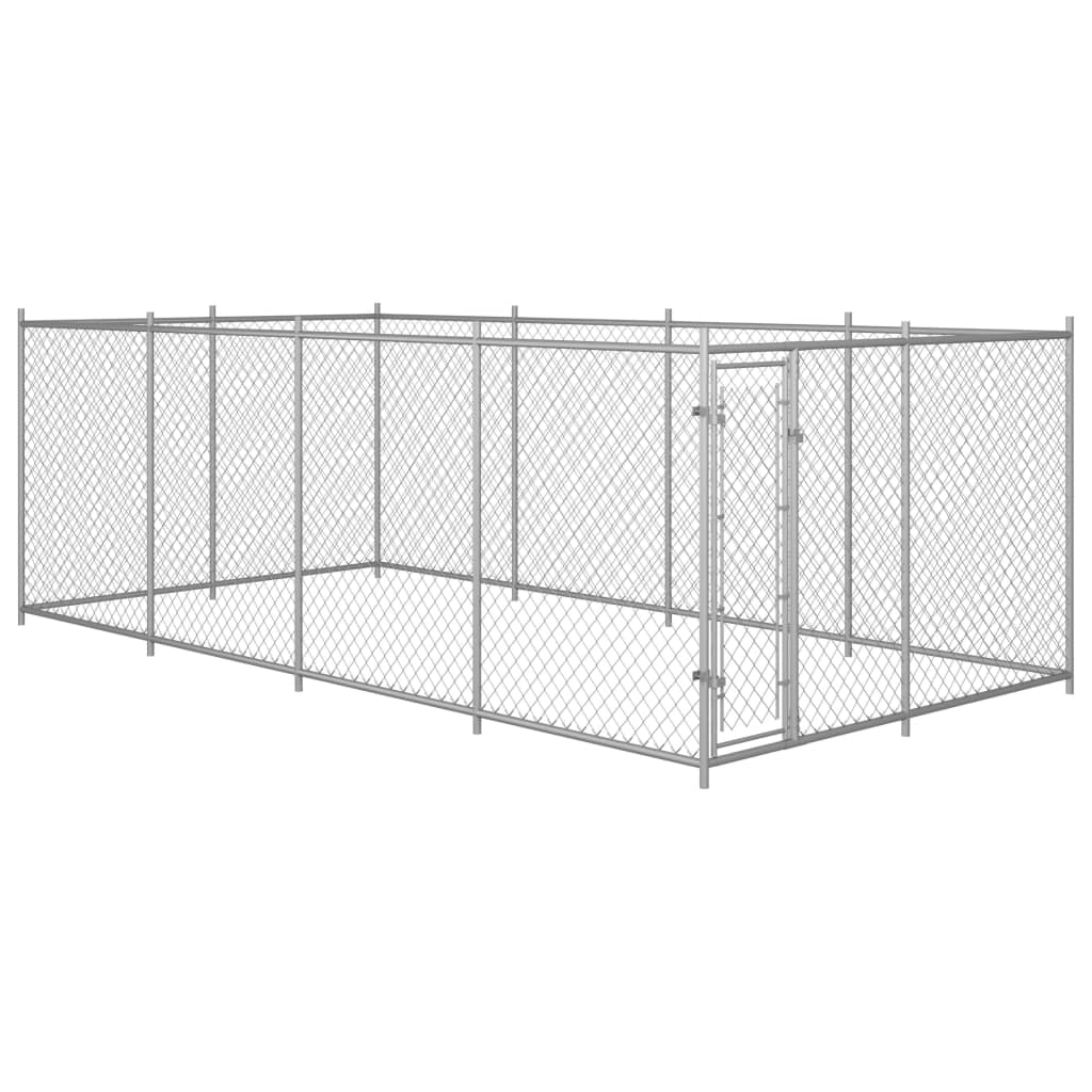 vidaXL Padoc pentru câini de exterior, 7,6 x 3,8 x 1,9 m