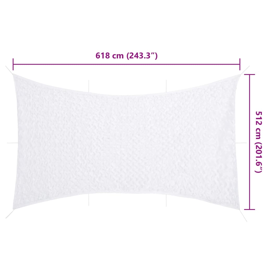 vidaXL Plasă de camuflaj cu geantă de depozitare, alb, 618x512 cm