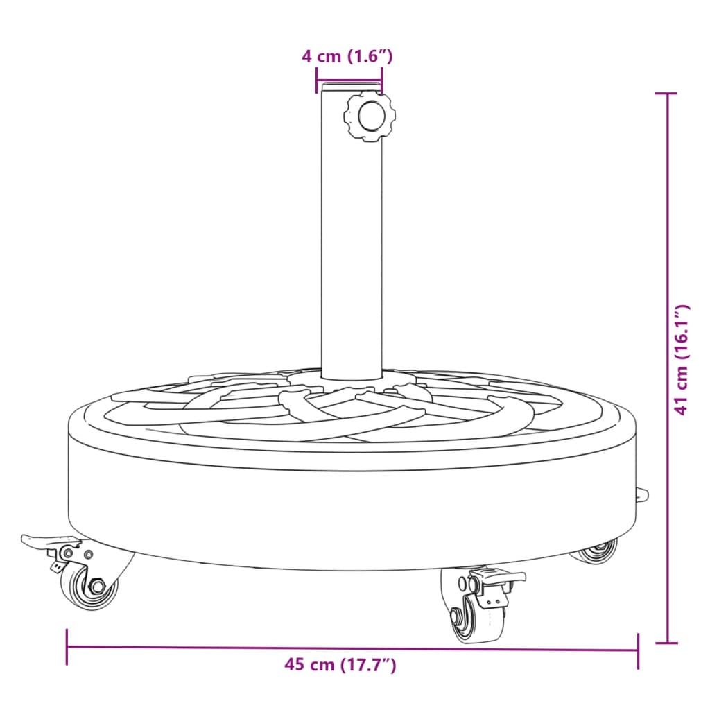 vidaXL Suport umbrelă pentru stâlpi Ø38 / 48 mm, 27 kg, rotund