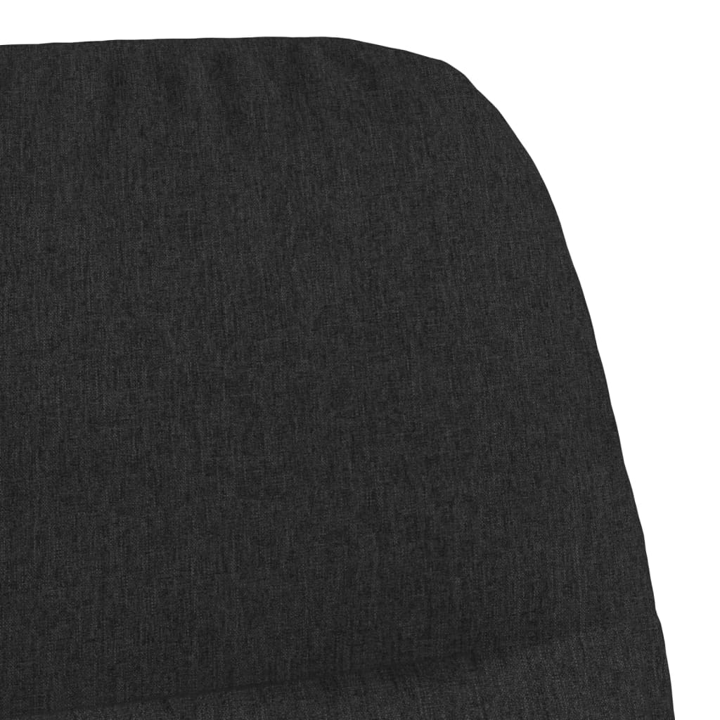 vidaXL Scaun de relaxare cu taburet, negru, textil