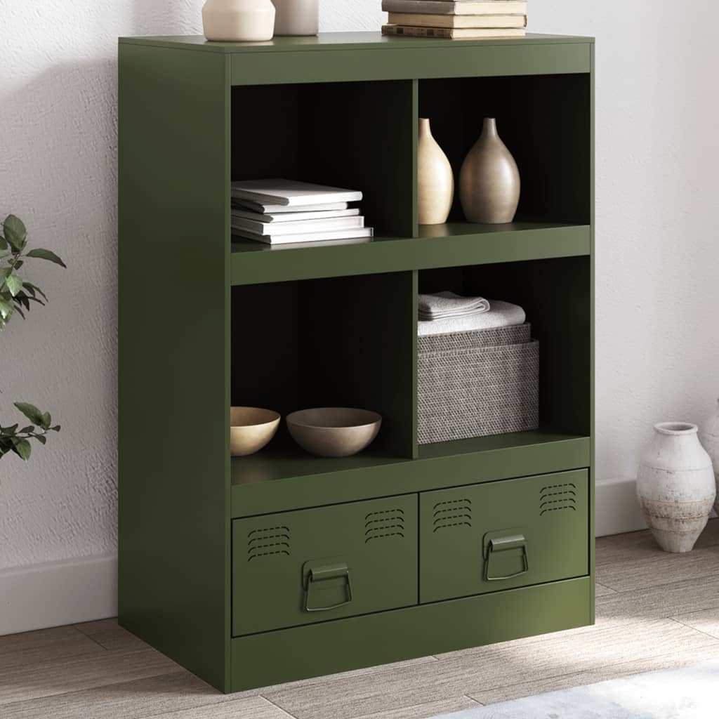 vidaXL Dulap înalt verde măslină 67x39x95 cm oțel