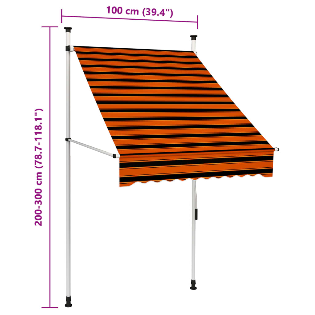 vidaXL Copertină retractabilă, crem, 250x150 cm, țesătură și oțel