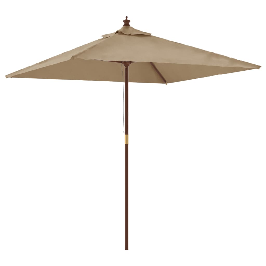 vidaXL Umbrelă soare de grădină stâlp din lemn taupe 198x198x231 cm