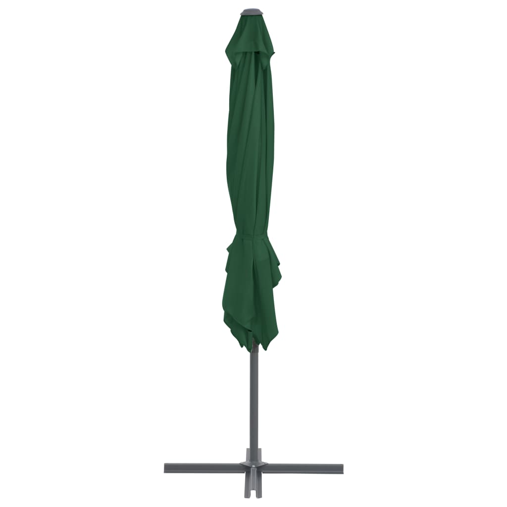 vidaXL Umbrelă suspendată cu stâlp din oțel, verde, 250 x 250 cm