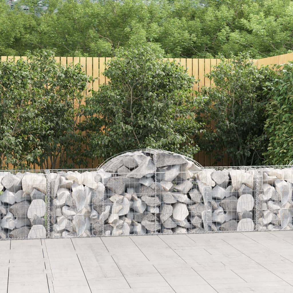 vidaXL Coșuri gabion arcuite 20 buc, 200x50x60/80 cm, fier galvanizat