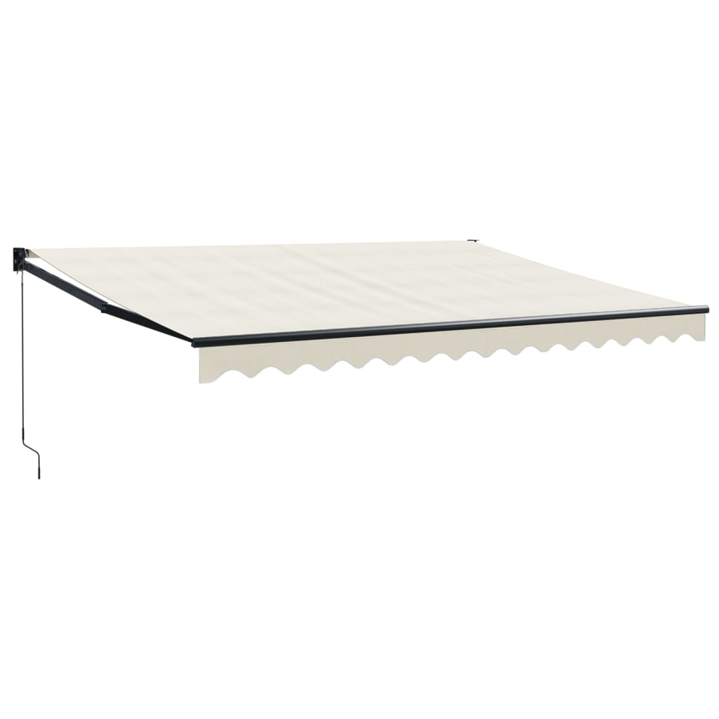 vidaXL Copertină retractabilă, crem, 4x3 m, textil și aluminiu