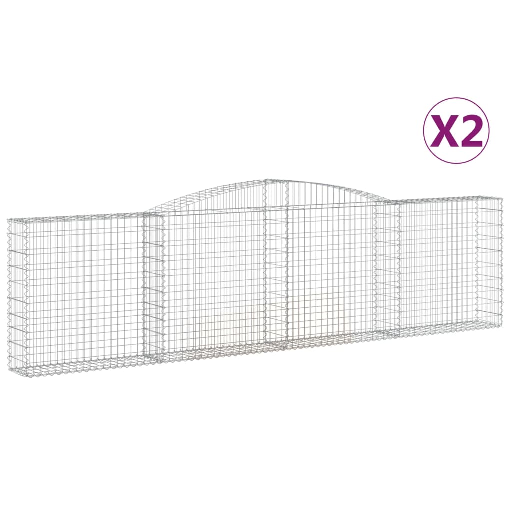 vidaXL Coșuri gabion arcuite 2 buc, 400x30x100/120 cm fier galvanizat