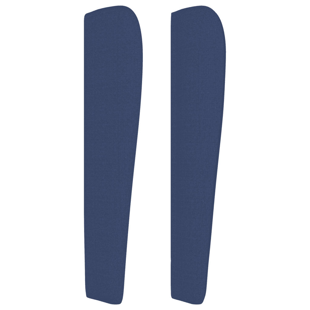 vidaXL Pat continental cu saltea, albastru, 160x200cm, material textil