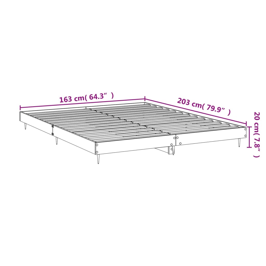 vidaXL Cadru de pat, stejar maro, 160x200 cm, lemn prelucrat