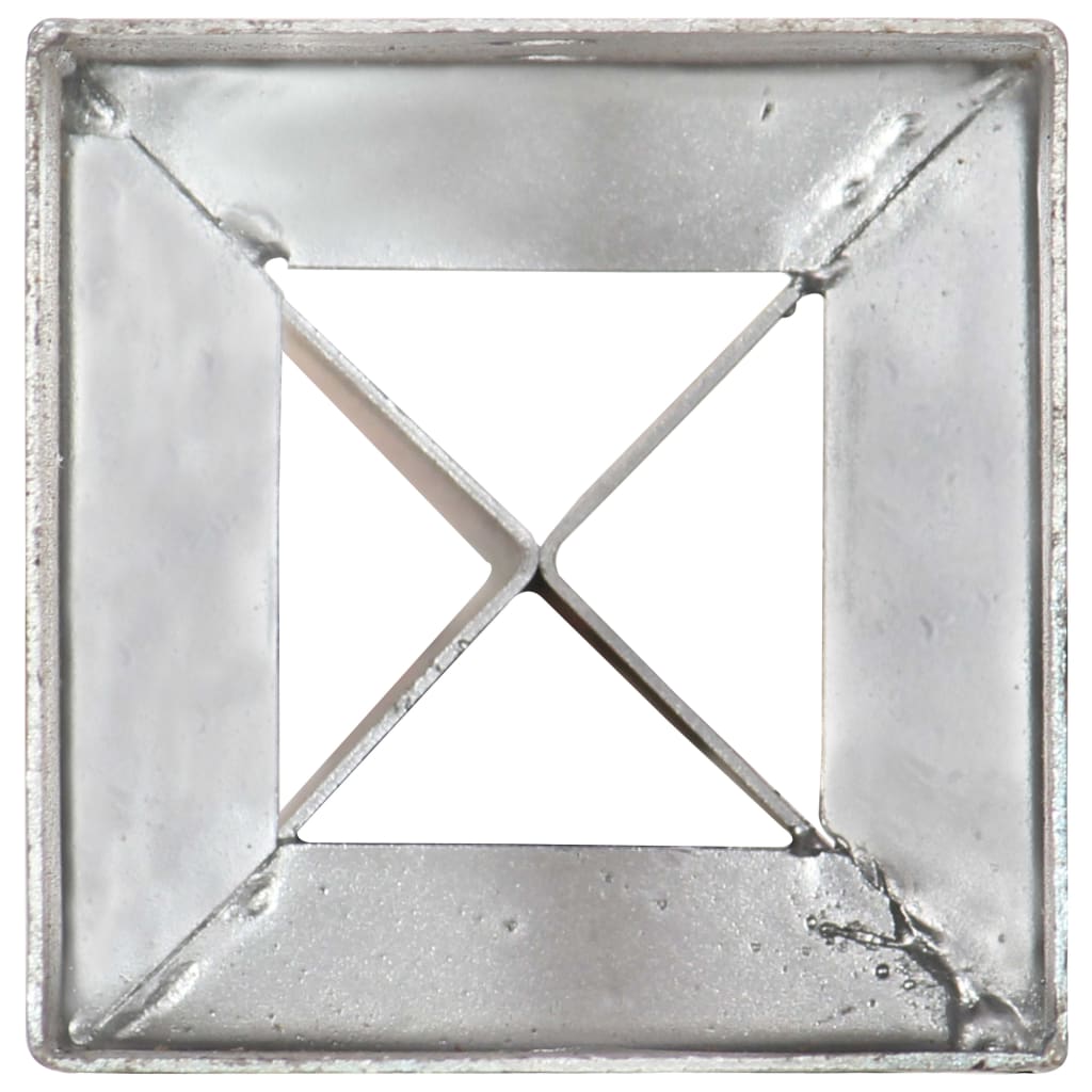 vidaXL Țăruși de sol, 2 buc., argintiu, 10x10x91 cm, oțel galvanizat
