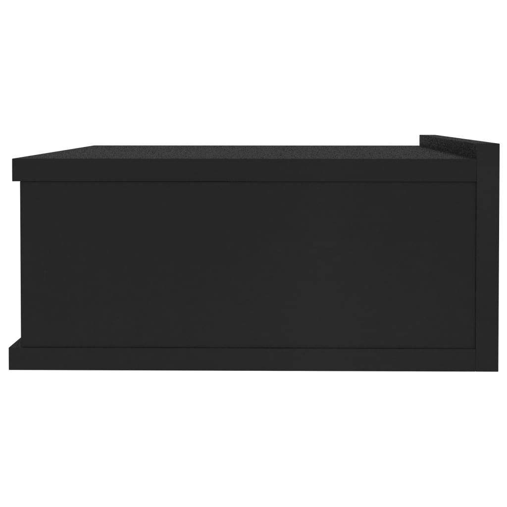 vidaXL Noptieră suspendată, negru, 40x30x15 cm, lemn prelucrat