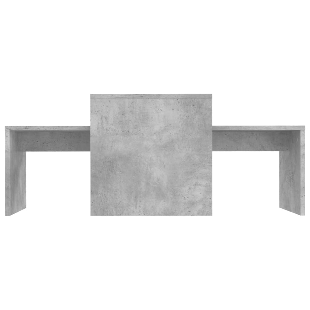 vidaXL Set măsuțe de cafea, gri beton, 100x48x40 cm, lemn prelucrat