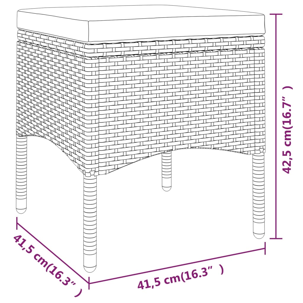 vidaXL Set mobilier de grădină, 5 piese, negru, poliratan