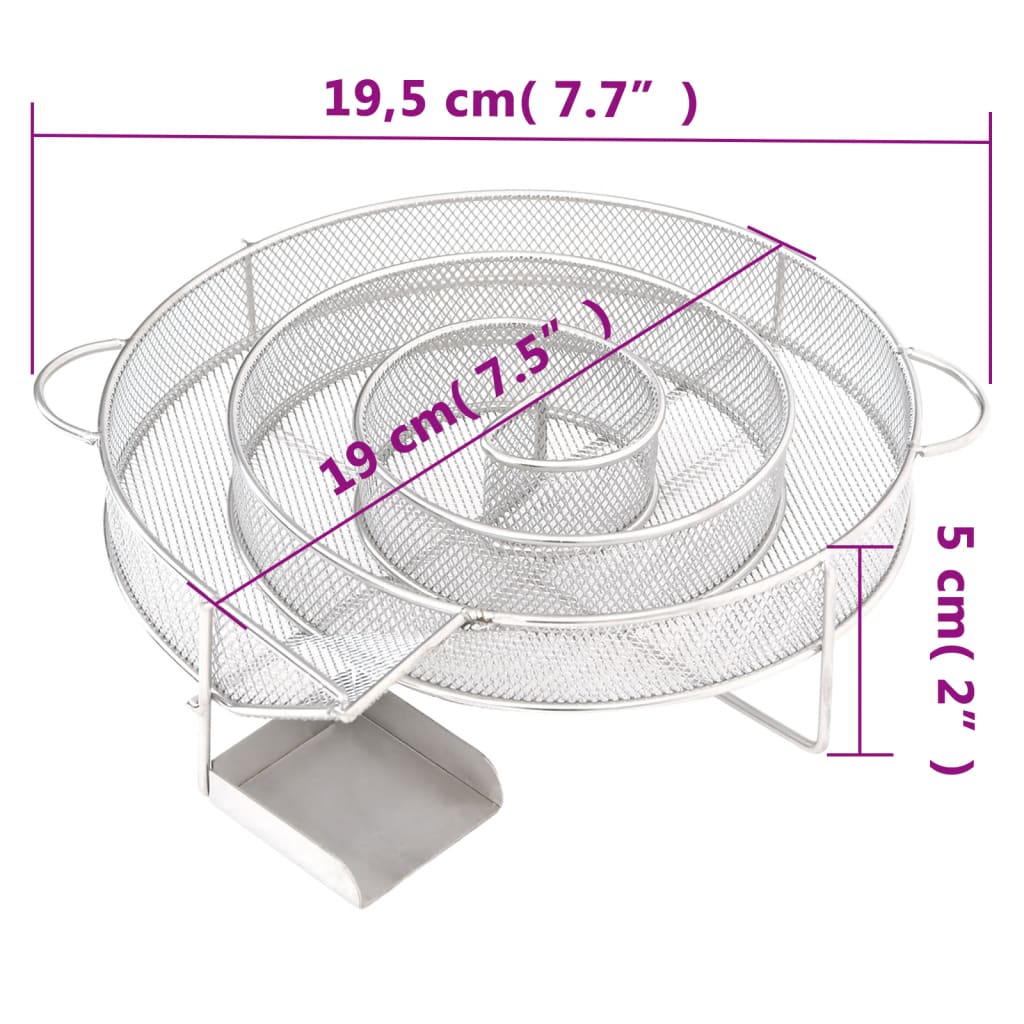 vidaXL Generator de fum rece, 19,5 cm, oțel inoxidabil, rotund