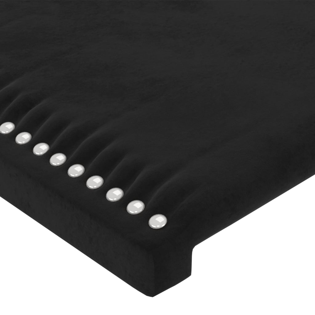 vidaXL Tăblie de pat cu LED, negru, 100x5x118/128 cm, catifea