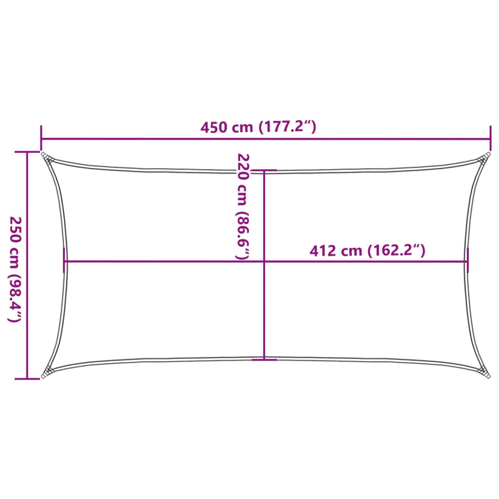 vidaXL Parasolar, nisipiu, 4,5x2,5 m, 100% poliester Oxford