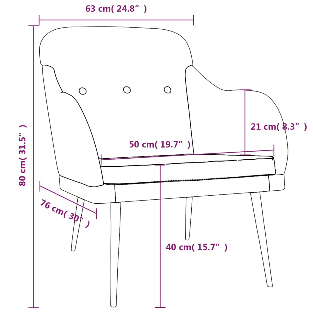 vidaXL Fotoliu, gri deschis, 63x76x80 cm, textil