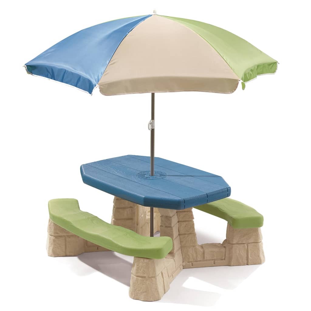 Step2 Masă pentru picnic cu umbrelă Aqua