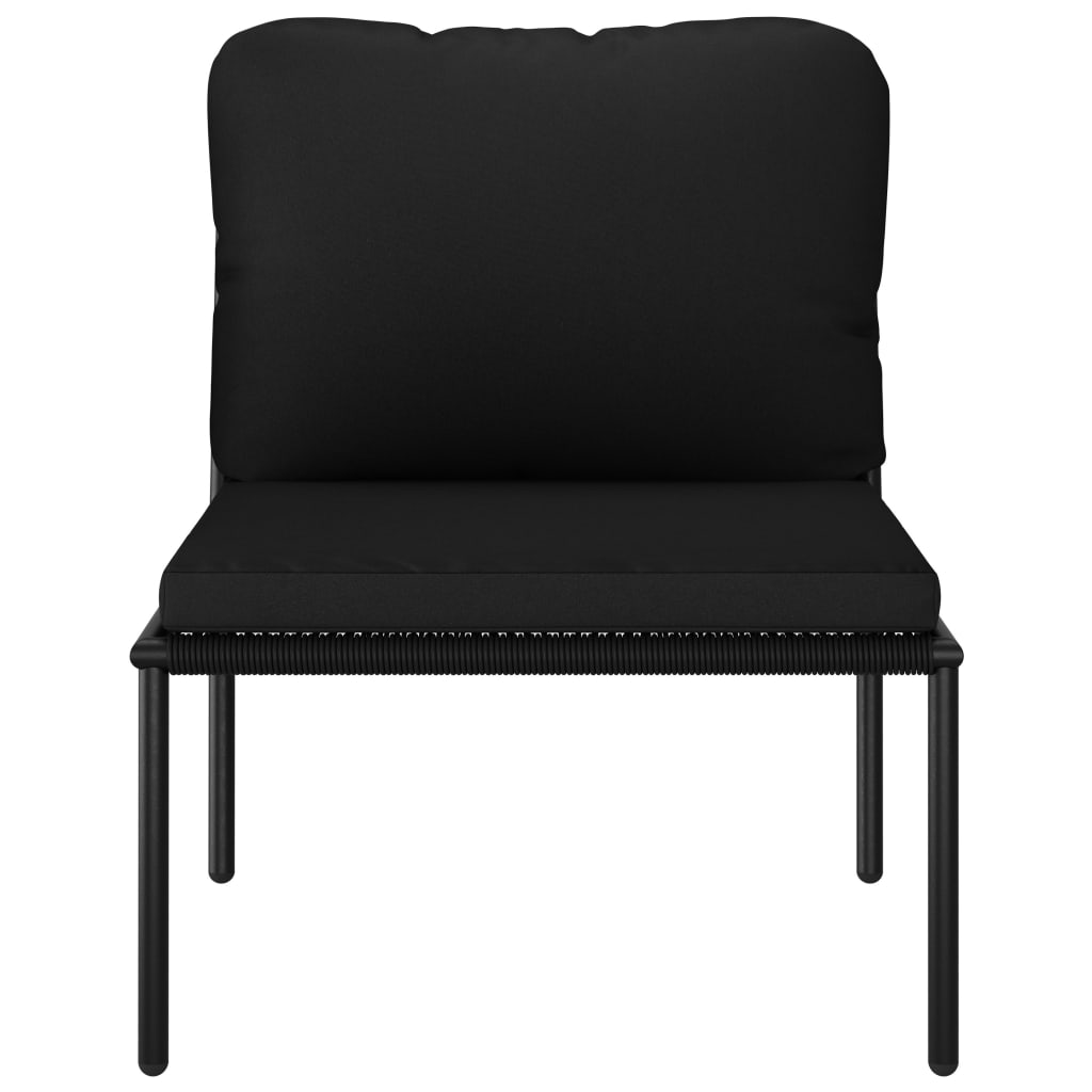 vidaXL Set mobilier de grădină cu perne, 8 piese, negru, PVC