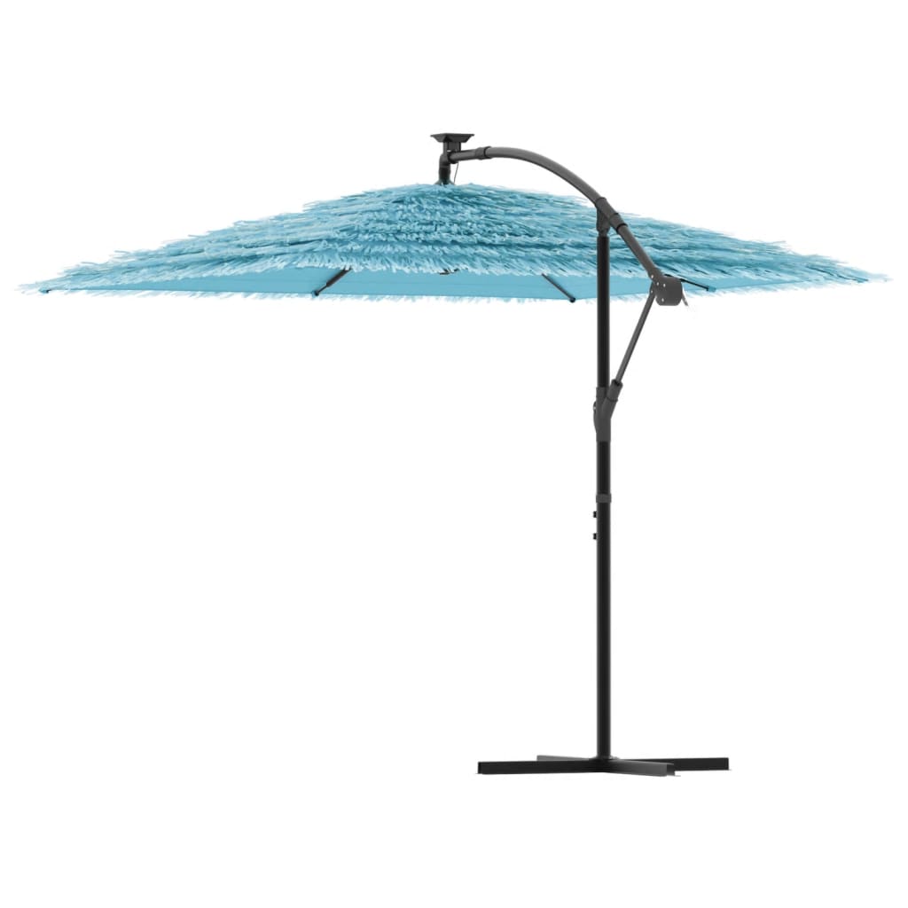 vidaXL Umbrelă soare de grădină stâlp din oțel, albastru 246x246x230cm