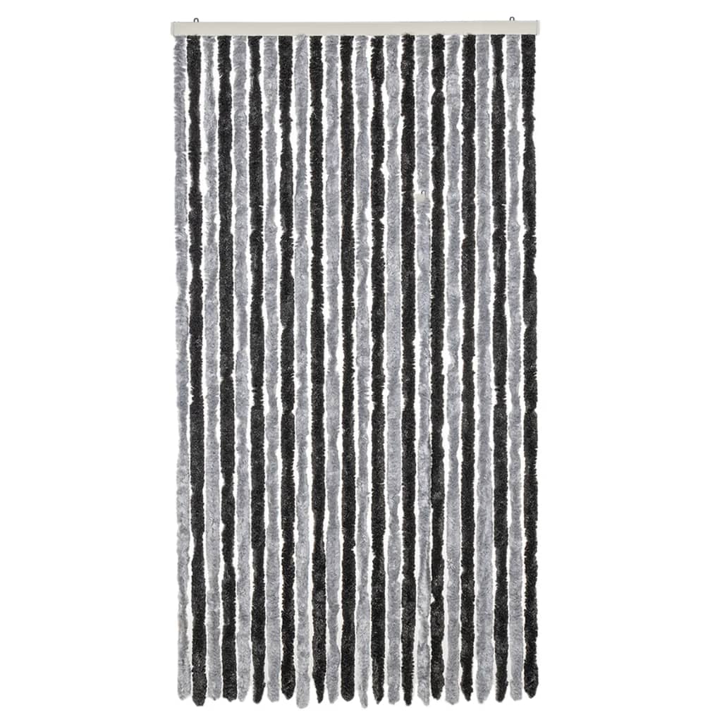 vidaXL Perdea pentru insecte, gri și negru, 100x220 cm, chenille