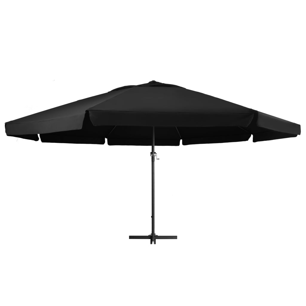 vidaXL Umbrelă de soare exterior cu stâlp aluminiu, negru, 500 cm