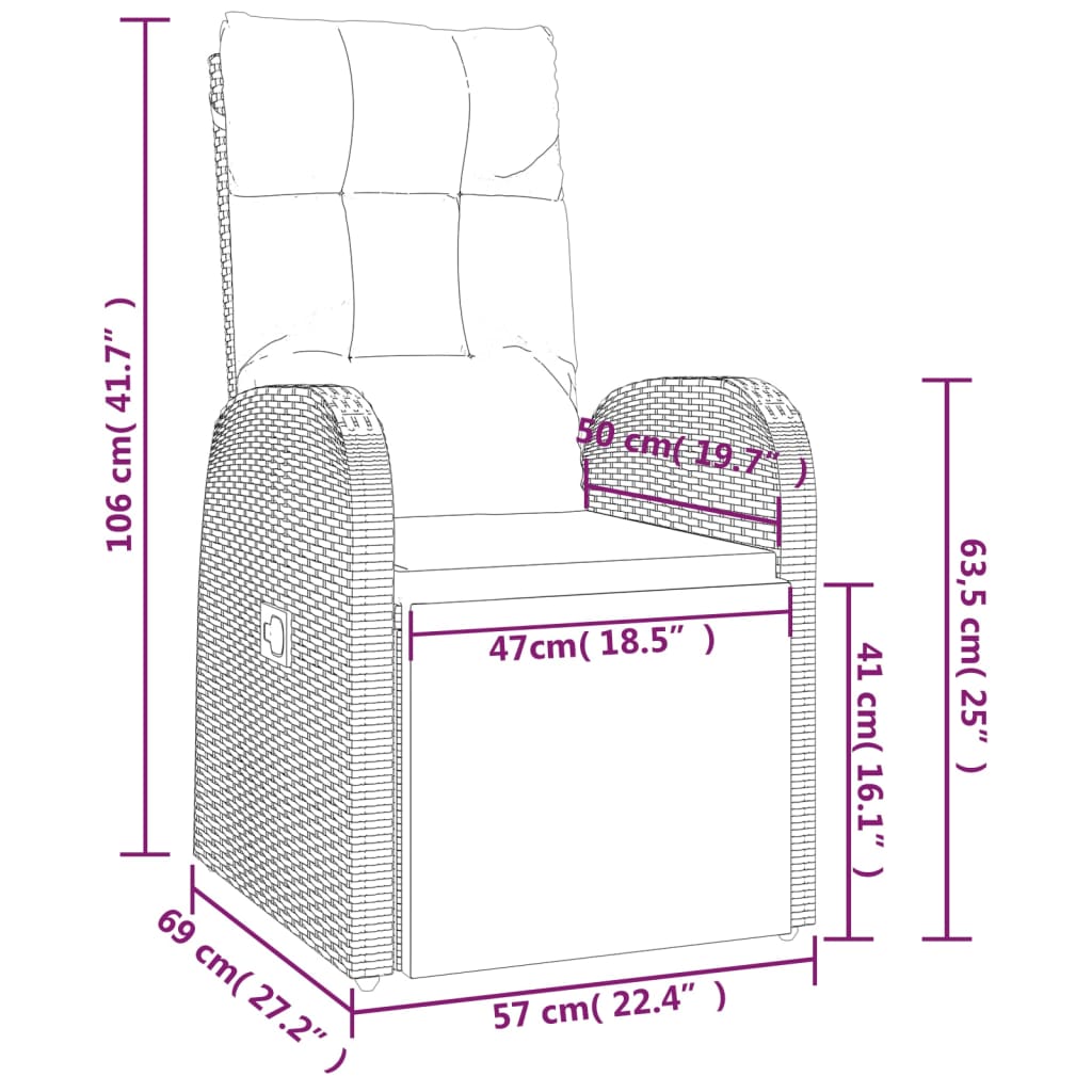 vidaXL Set mobilier de grădină cu perne, 7 piese, negru, poliratan