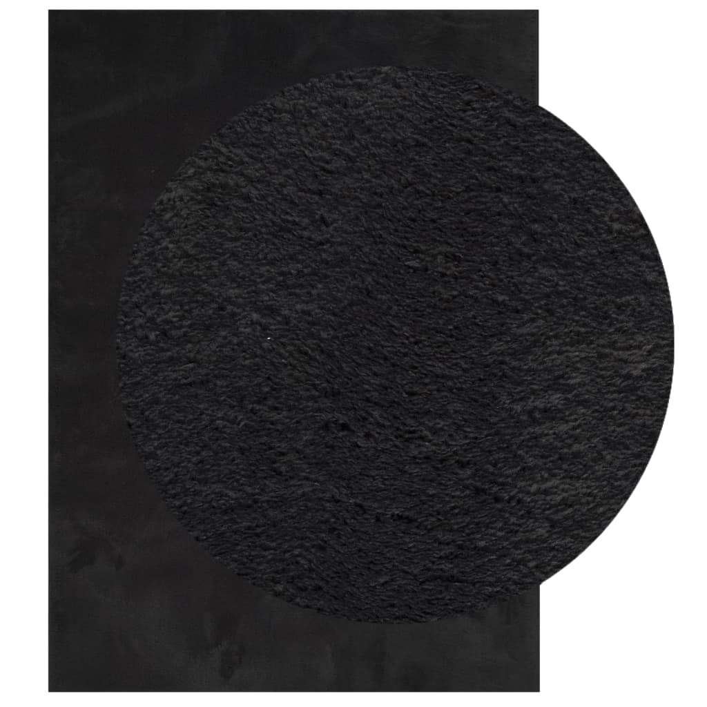 vidaXL Covor HUARTE, fir scurt, moale și lavabil, negru, 120x170 cm