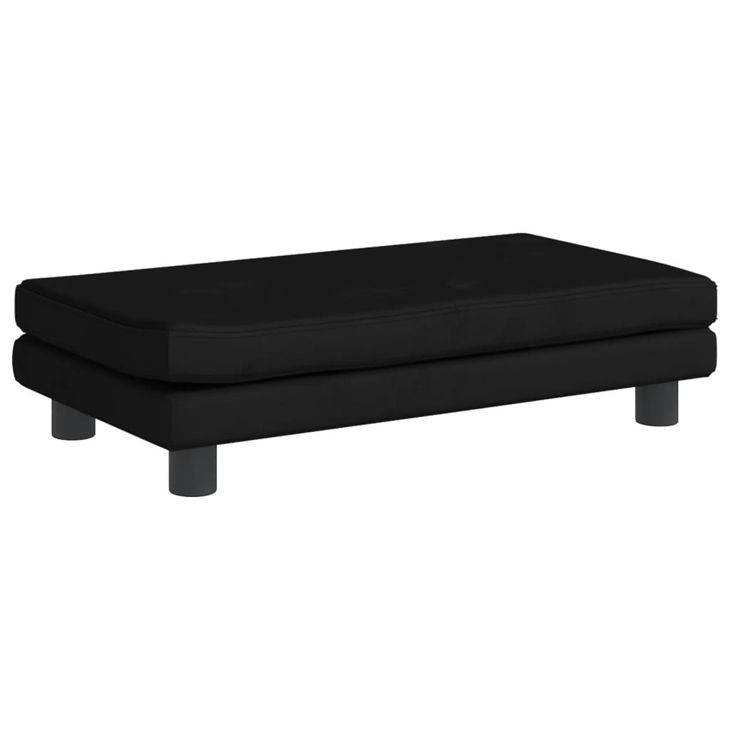 vidaXL Canapea pentru copii cu taburet negru 100x50x30 cm catifea