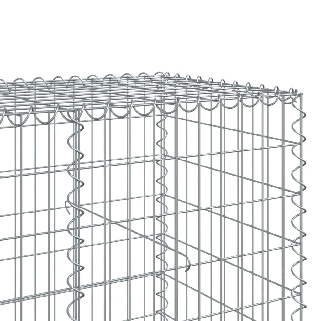 vidaXL Coș gabion cu capac, 1150x100x100 cm, fier galvanizat