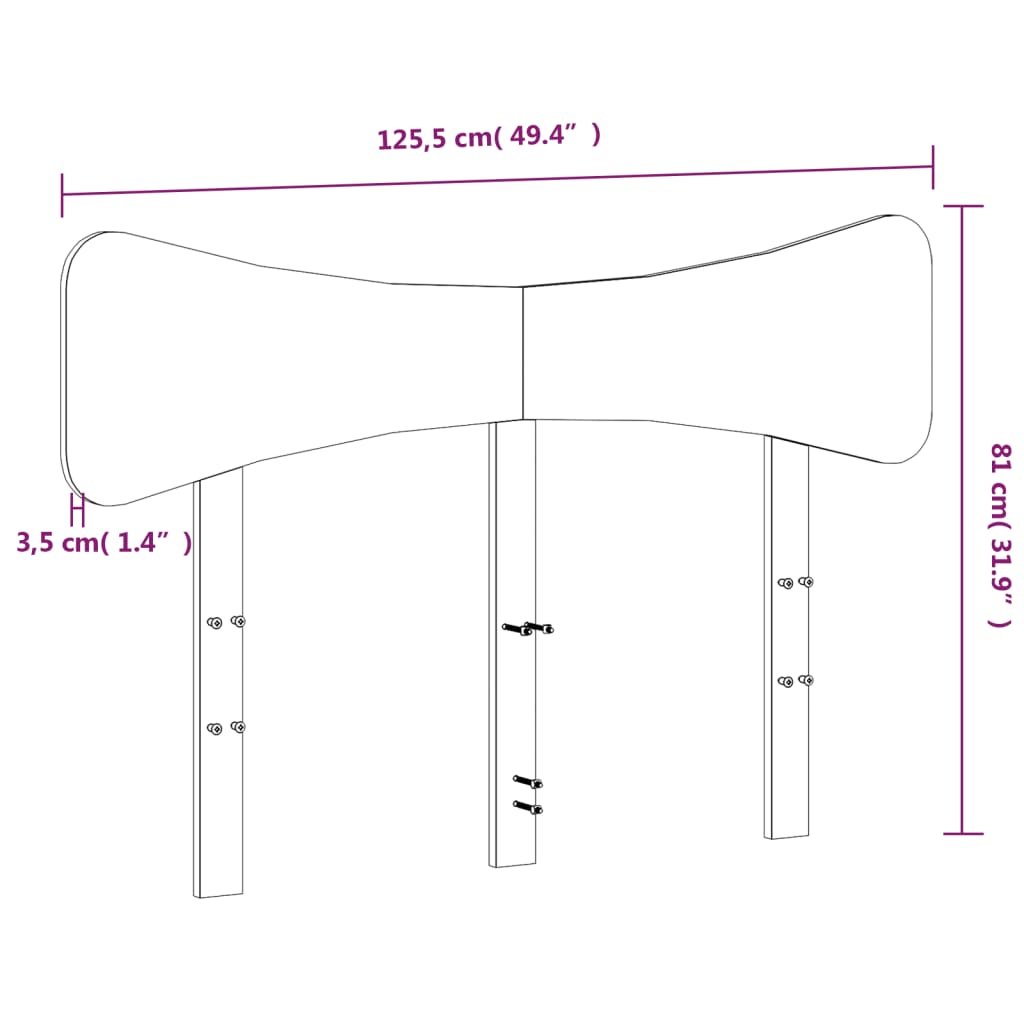 vidaXL Tăblie de pat, alb, 120 cm, lemn masiv de pin