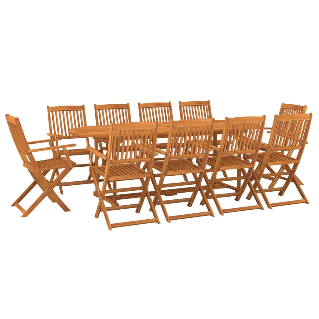 vidaXL Set mobilier de grădină 11 piese 220x90x75cm, lemn masiv acacia