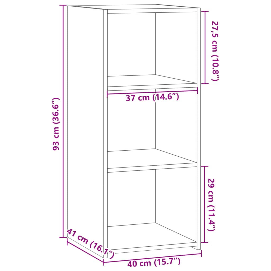 vidaXL Dulap, stejar sonoma, 40x41x93 cm, lemn prelucrat