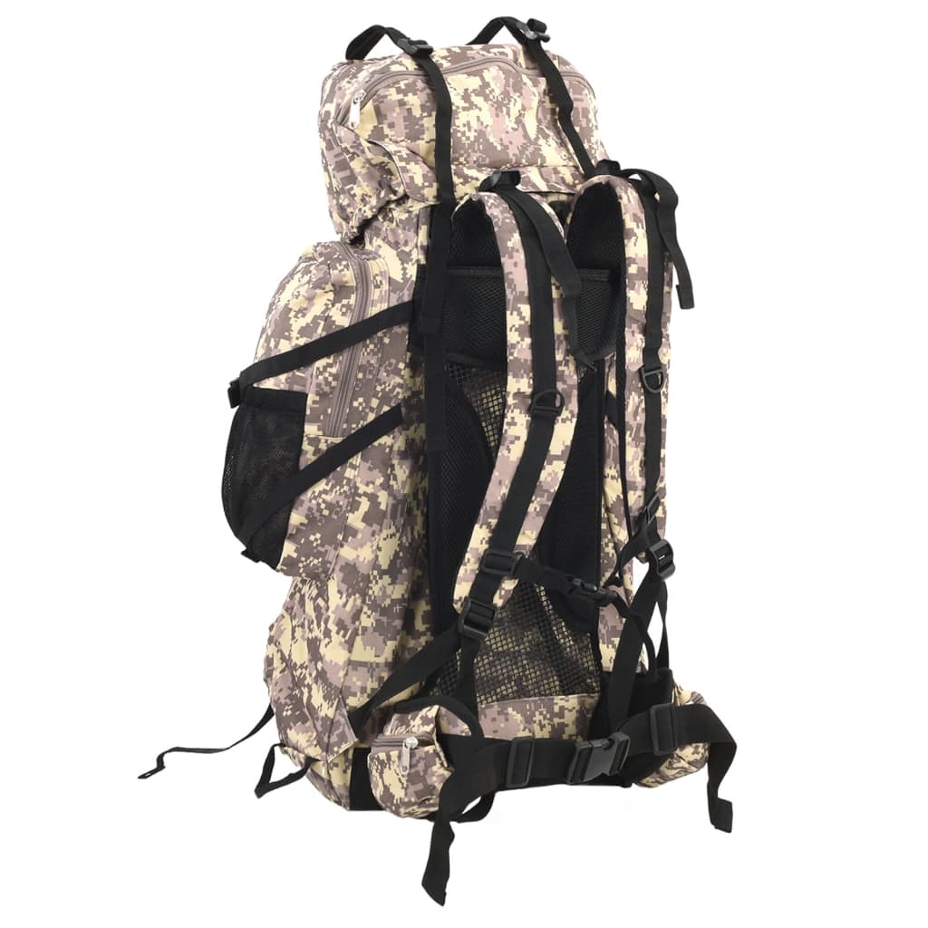 vidaXL Rucsac de drumeție, camuflaj maro camel, 60 L, țesătură oxford