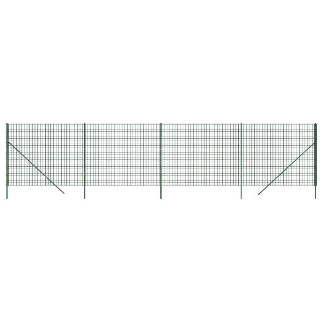 vidaXL Gard plasă de sârmă, verde, 1,6x10 m, oțel galvanizat