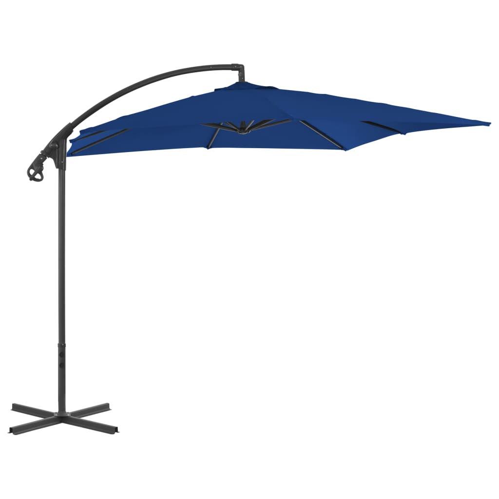 vidaXL Umbrelă suspendată cu stâlp din oțel, azuriu, 250 x 250 cm