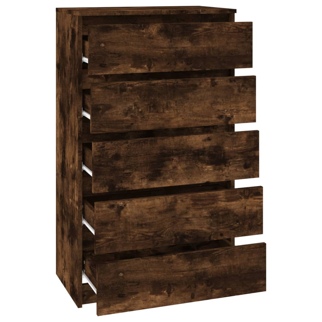 vidaXL Dulap cu sertar, stejar fumuriu, 60x36x103 cm, lemn prelucrat