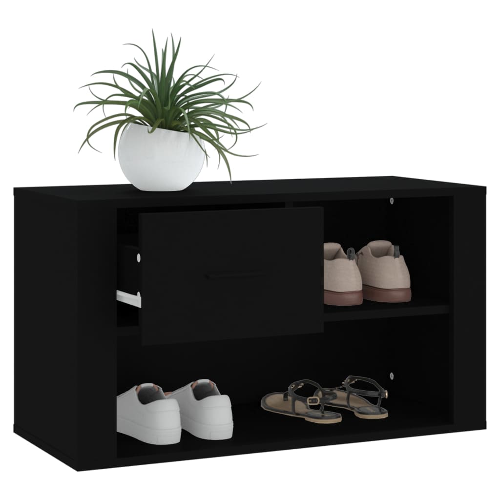 vidaXL Pantofar, negru, 80x35x45 cm, lemn compozit
