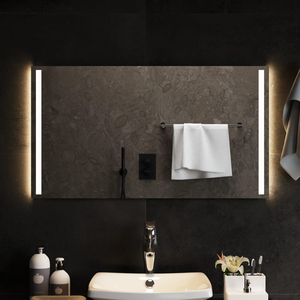 vidaXL Oglindă de baie cu LED, 90x50 cm
